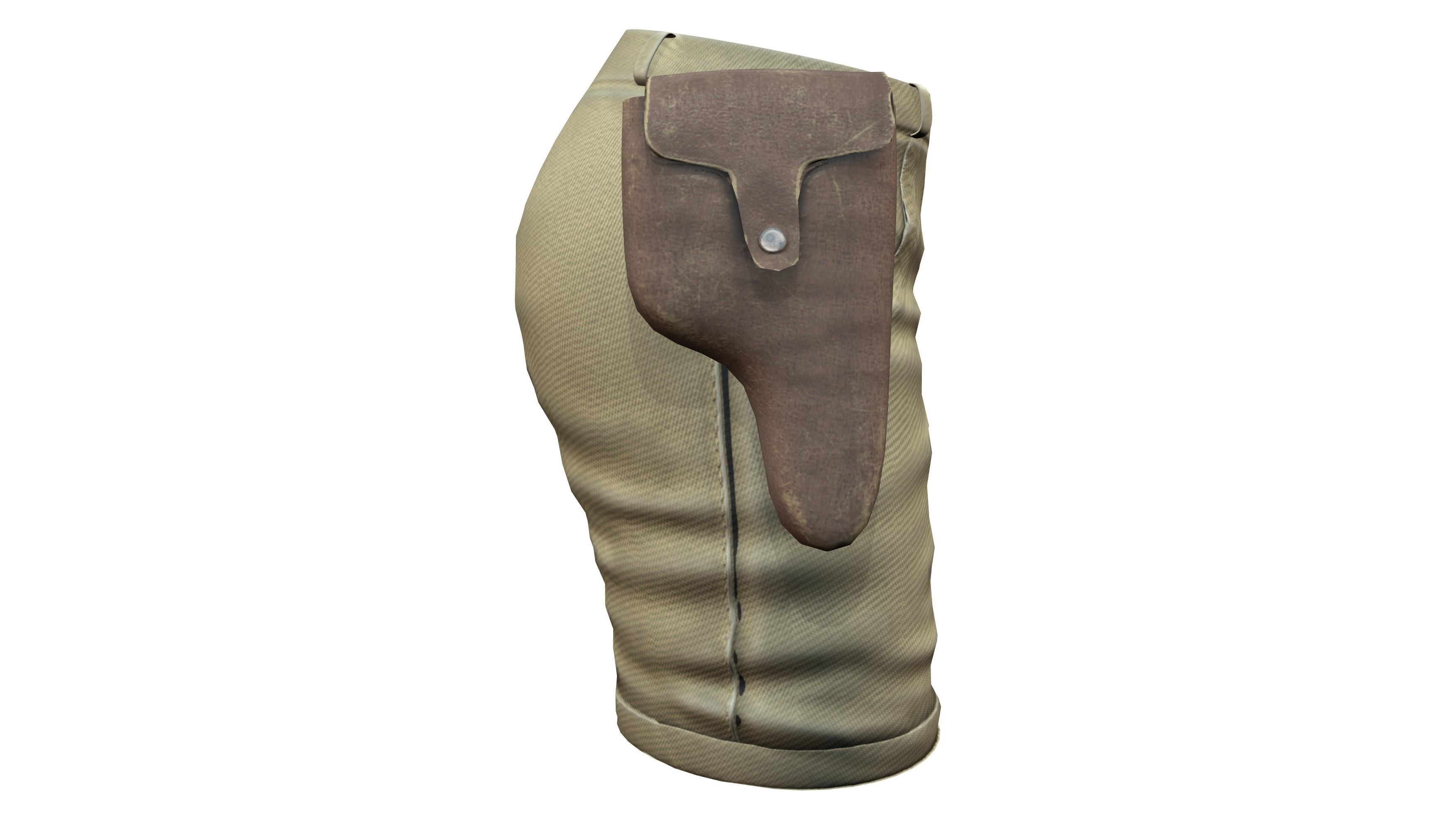 Safari Shorts Low-poly 3D model_3