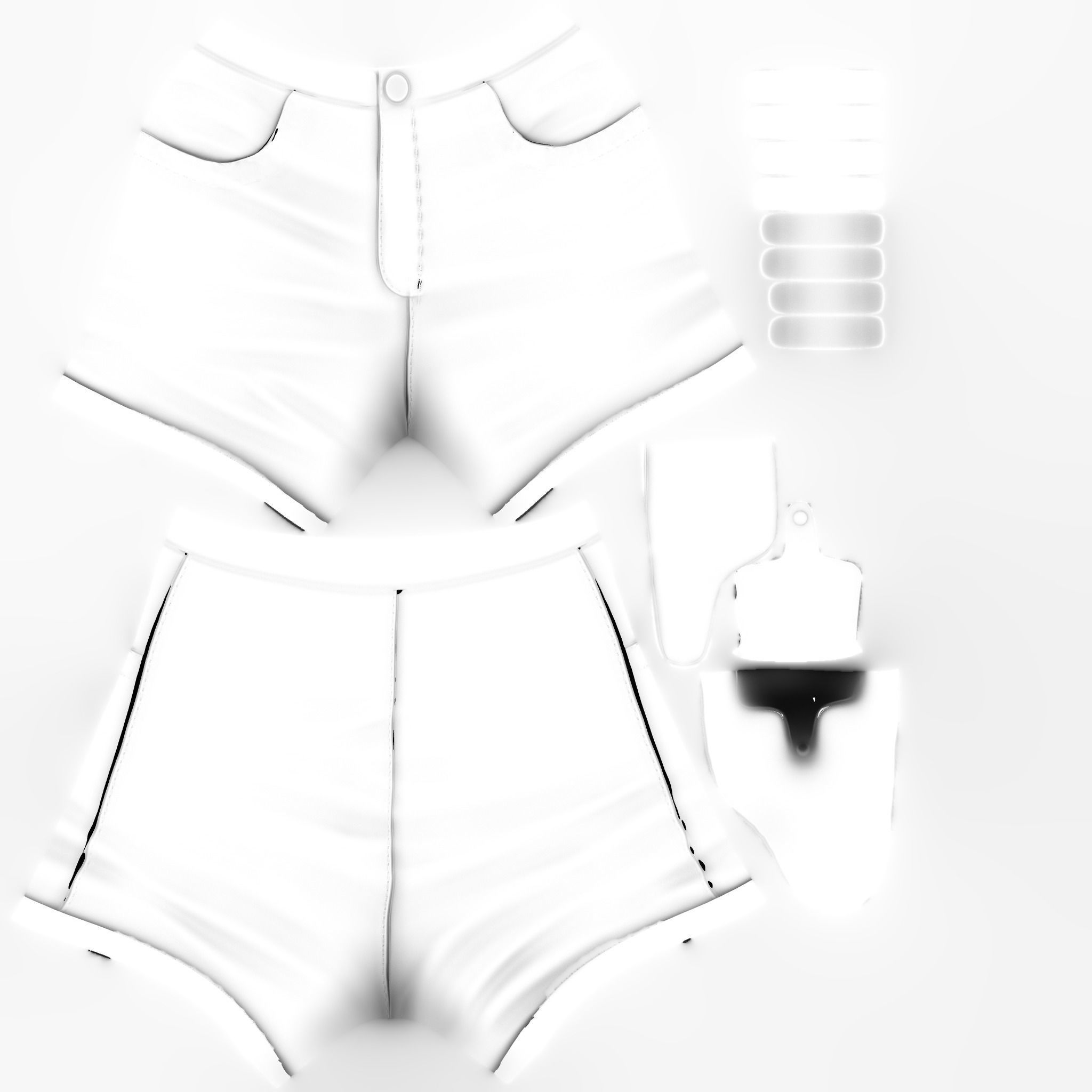 Safari Shorts Low-poly 3D model_12