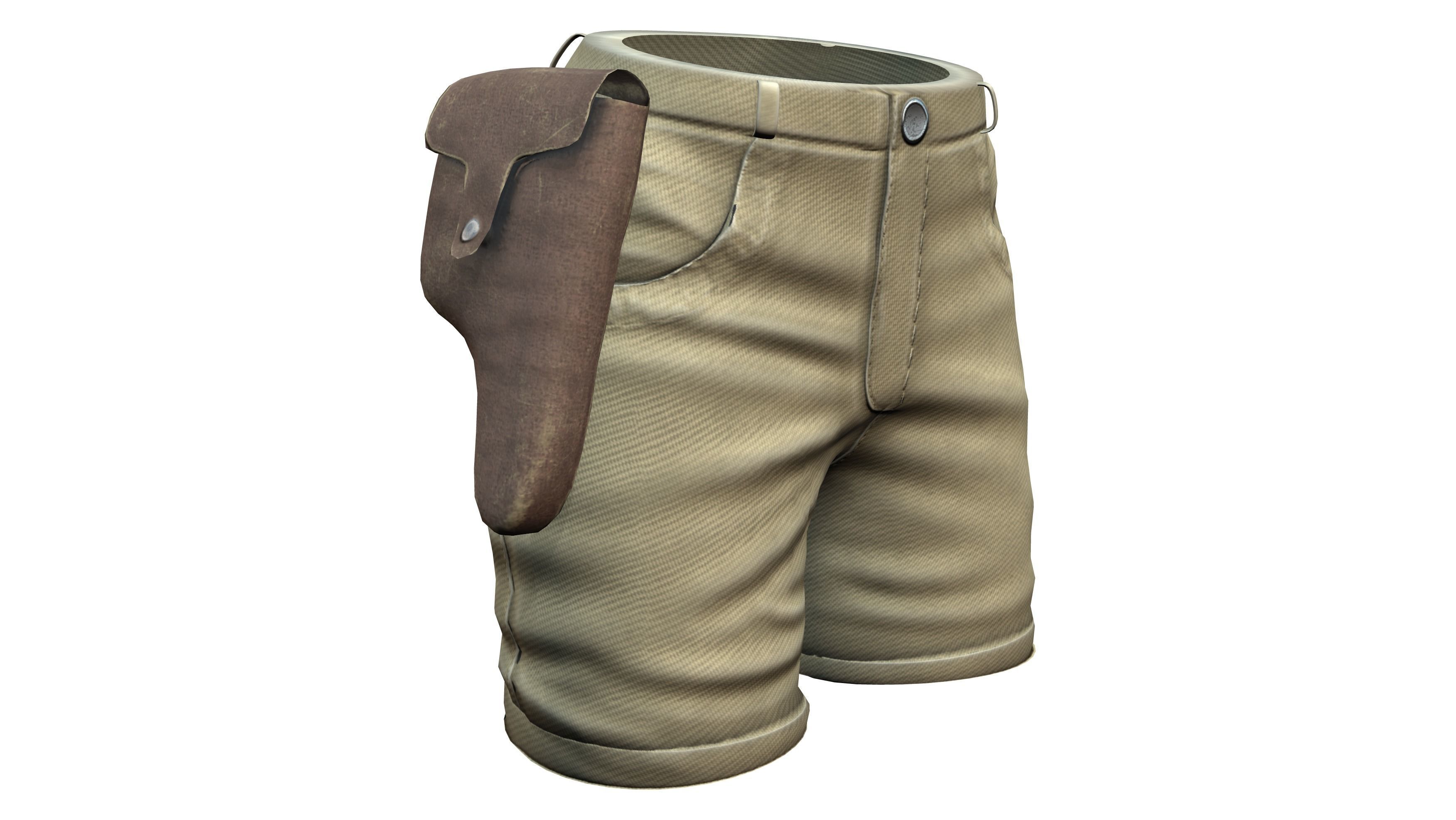Safari Shorts Low-poly 3D model_2