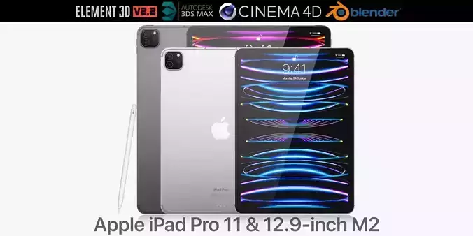 Apple iPad Pro 13-inch and 11-inch M2 3D model