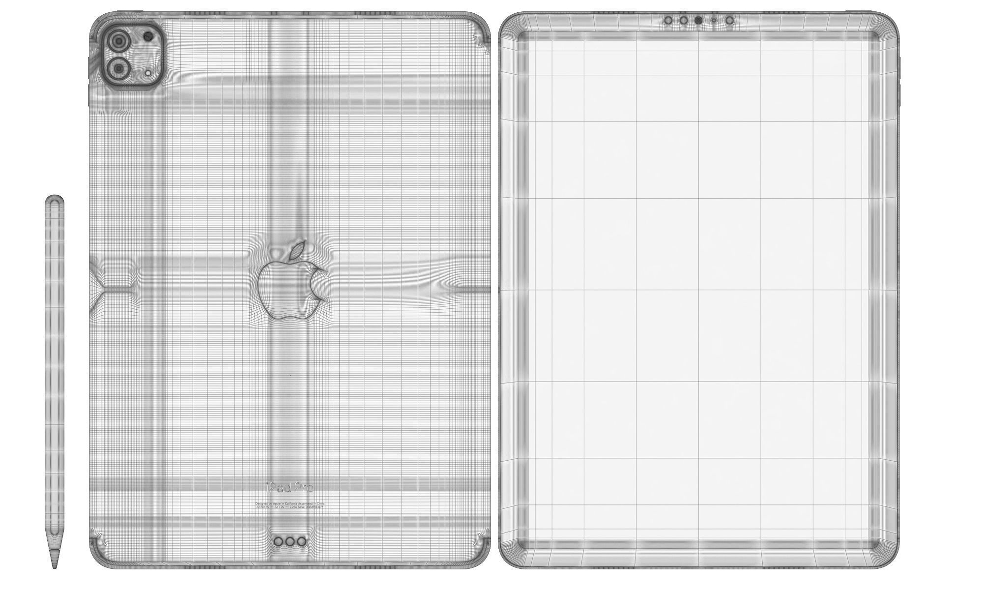Apple iPad Pro 13-inch and 11-inch M2 and iPad 10th generation 3D model_58