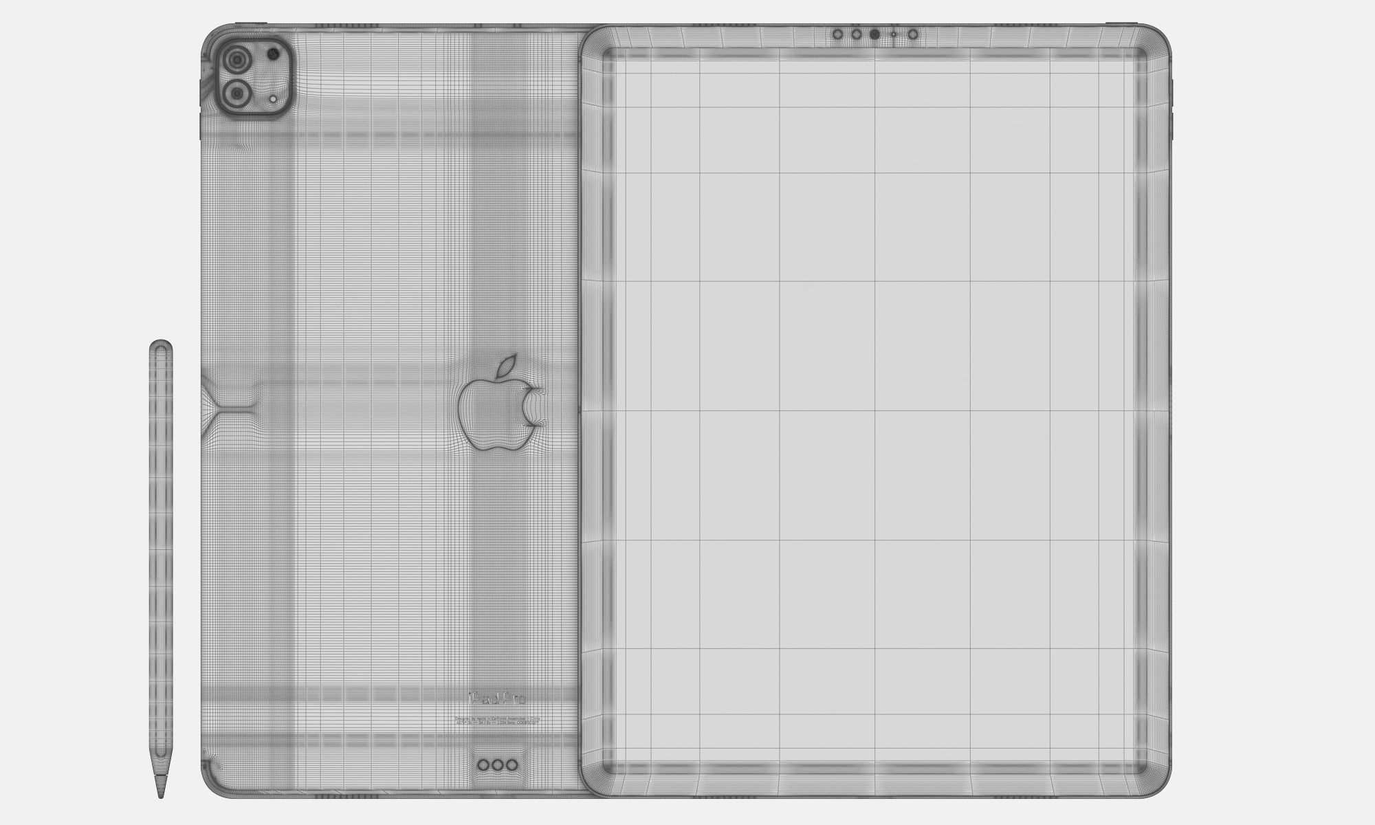 Apple iPad Pro 13-inch and 11-inch M2 and iPad 10th generation 3D model_42