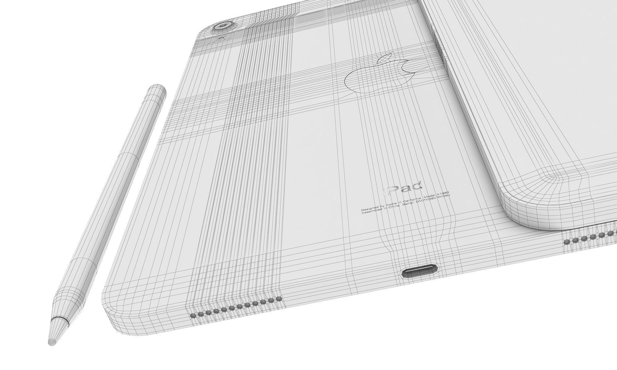 Apple iPad Pro 13-inch and 11-inch M2 and iPad 10th generation 3D model_21