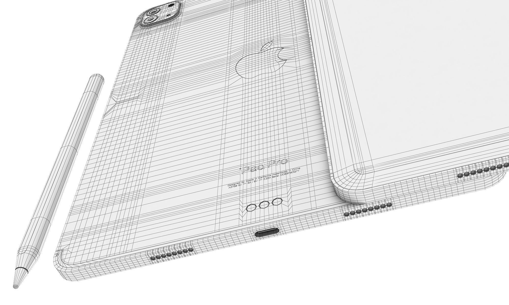 Apple iPad Pro 13-inch and 11-inch M2 and iPad 10th generation 3D model_61