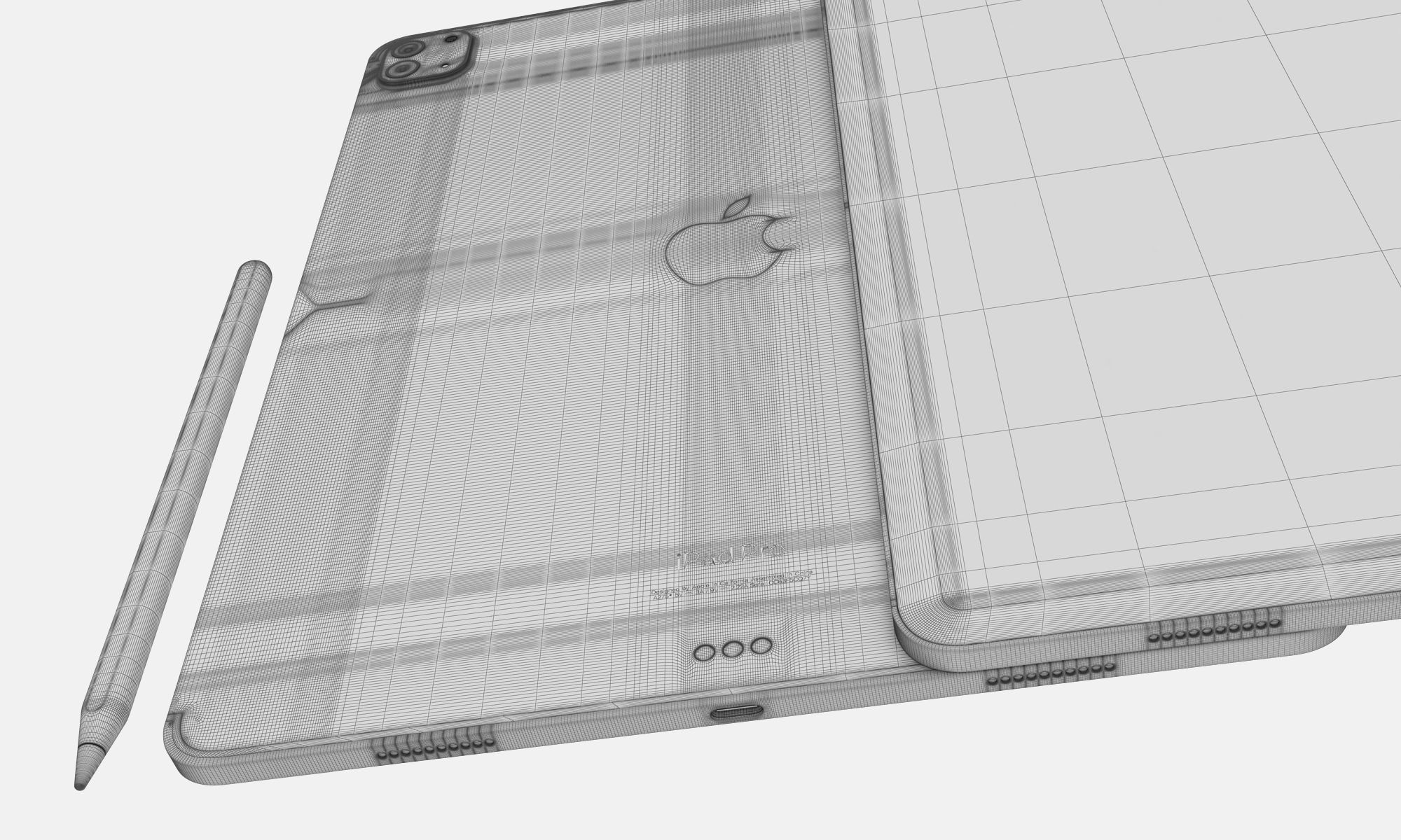 Apple iPad Pro 13-inch and 11-inch M2 and iPad 10th generation 3D model_44