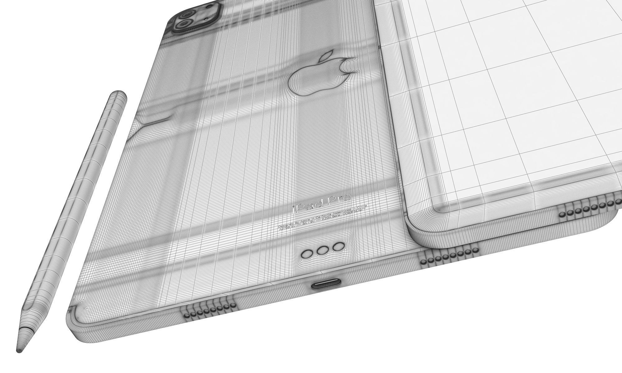 Apple iPad Pro 13-inch and 11-inch M2 and iPad 10th generation 3D model_62