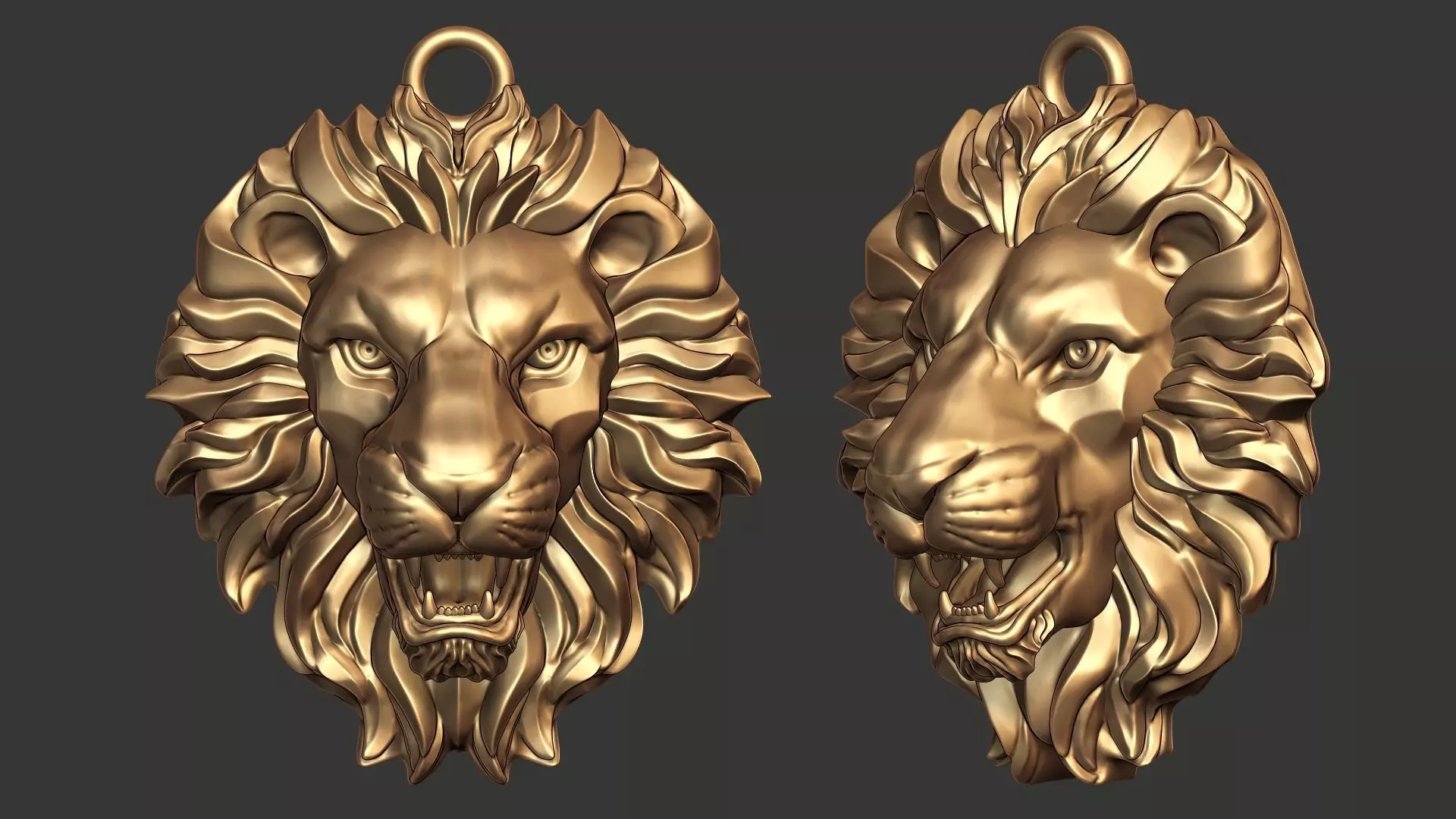Lion head pendant 3D print model 3D print model_0
