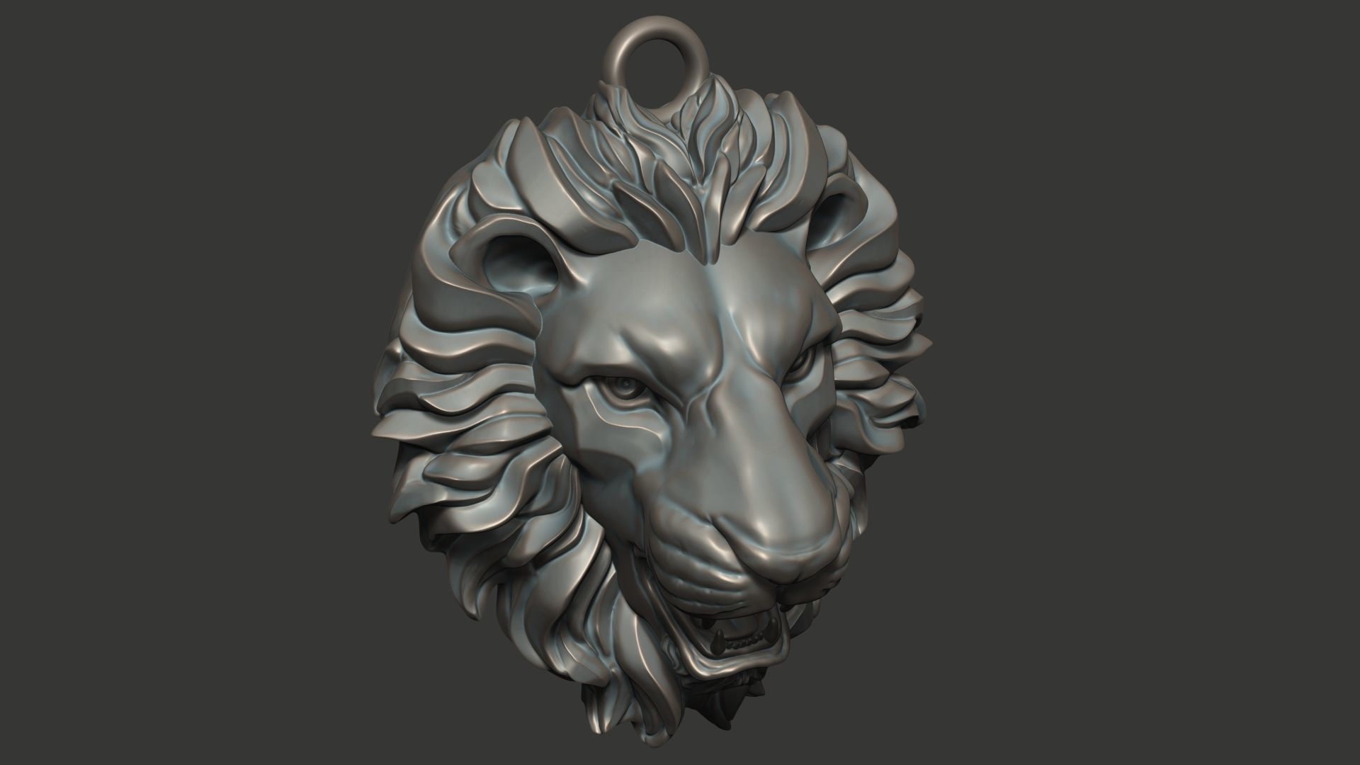 Lion head pendant 3D print model 3D print model_7