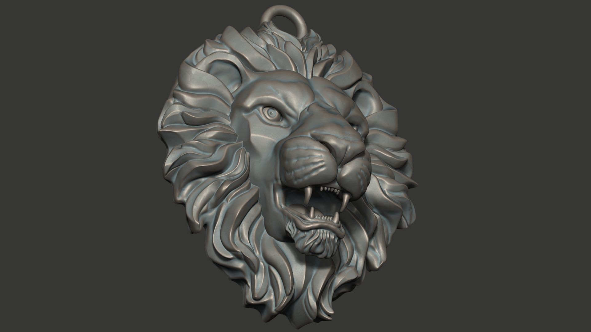 Lion head pendant 3D print model 3D print model_8