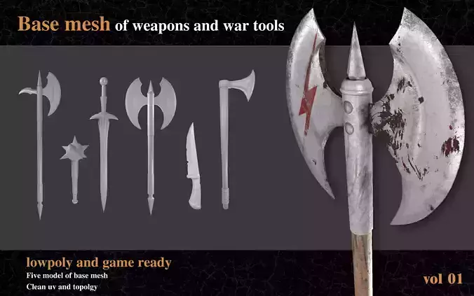 weapon of war Low-poly 3D model