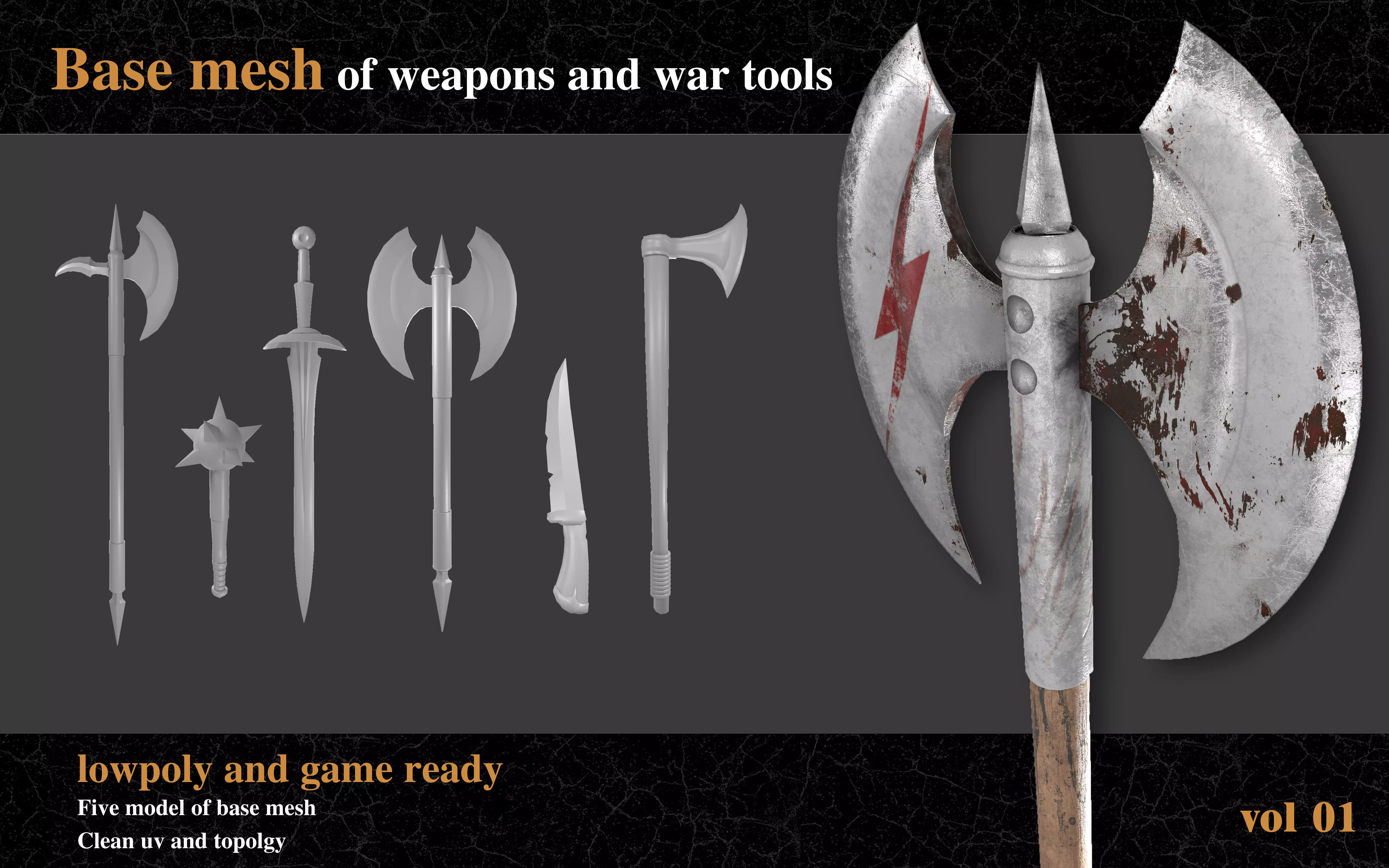 weapon of war Low-poly 3D model_0