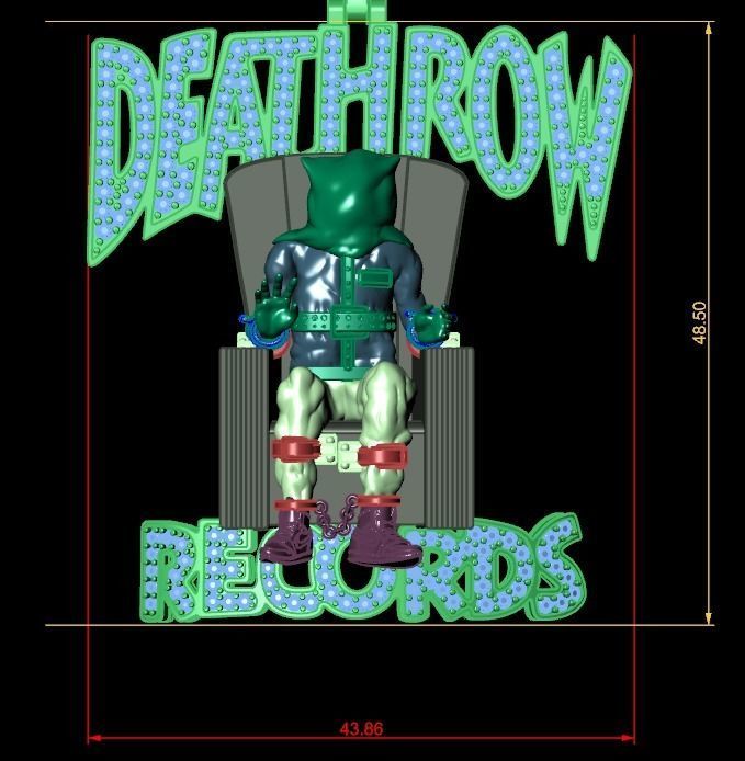Death Row Records Pendant 3D print model_23