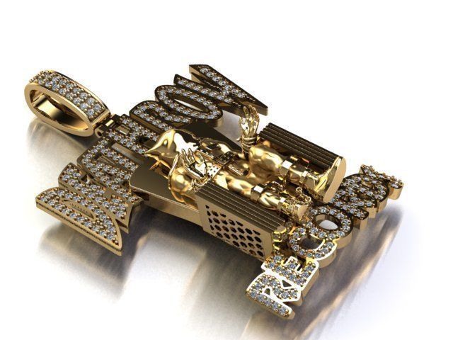 Death Row Records Pendant 3D print model_12