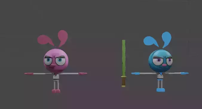 Pair of Toon ninja bunnies from Yin Yang Yo Series