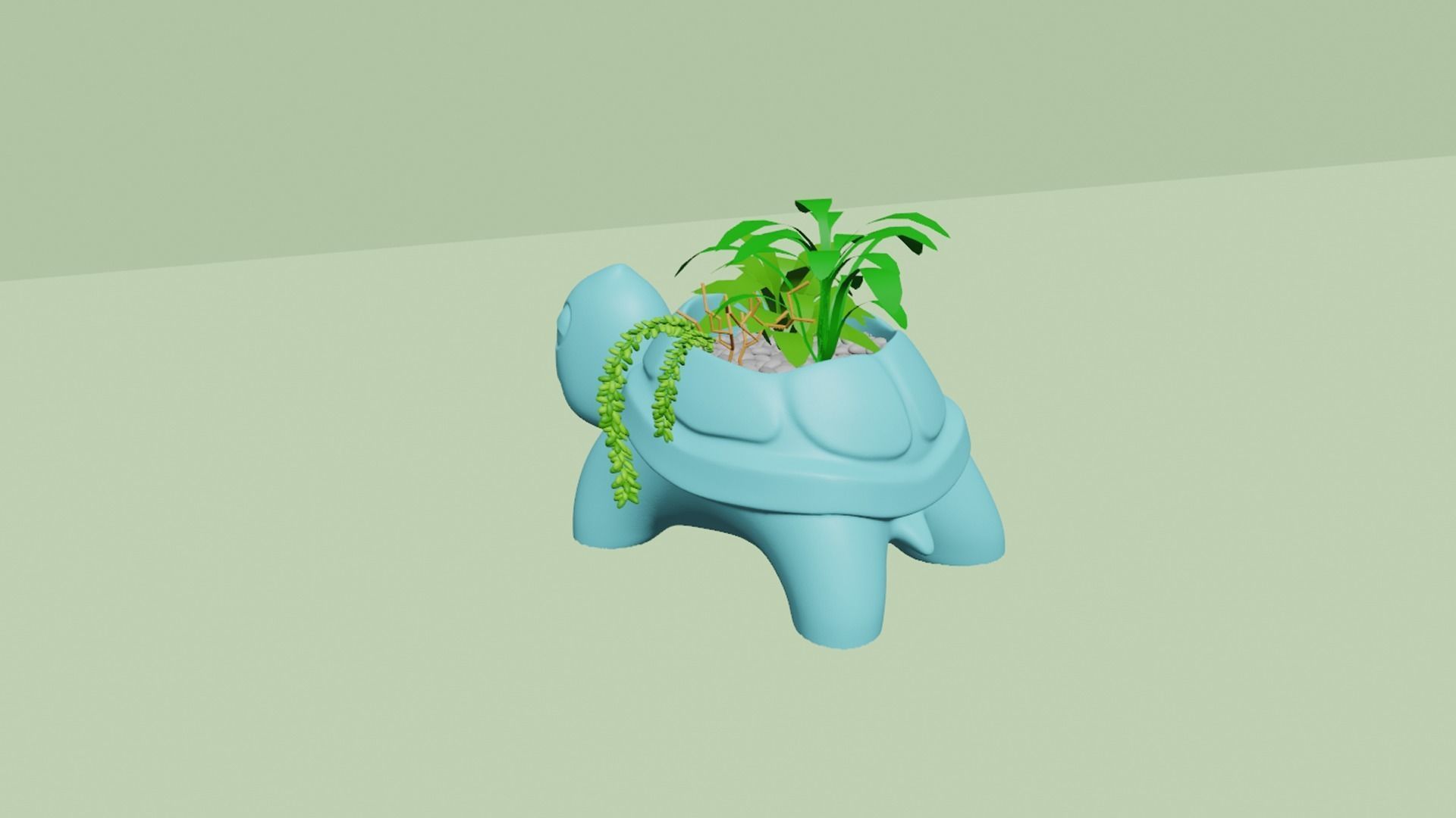 Turtle Back Vase - Cute Plant Pot - STL Printable 3D print model_13