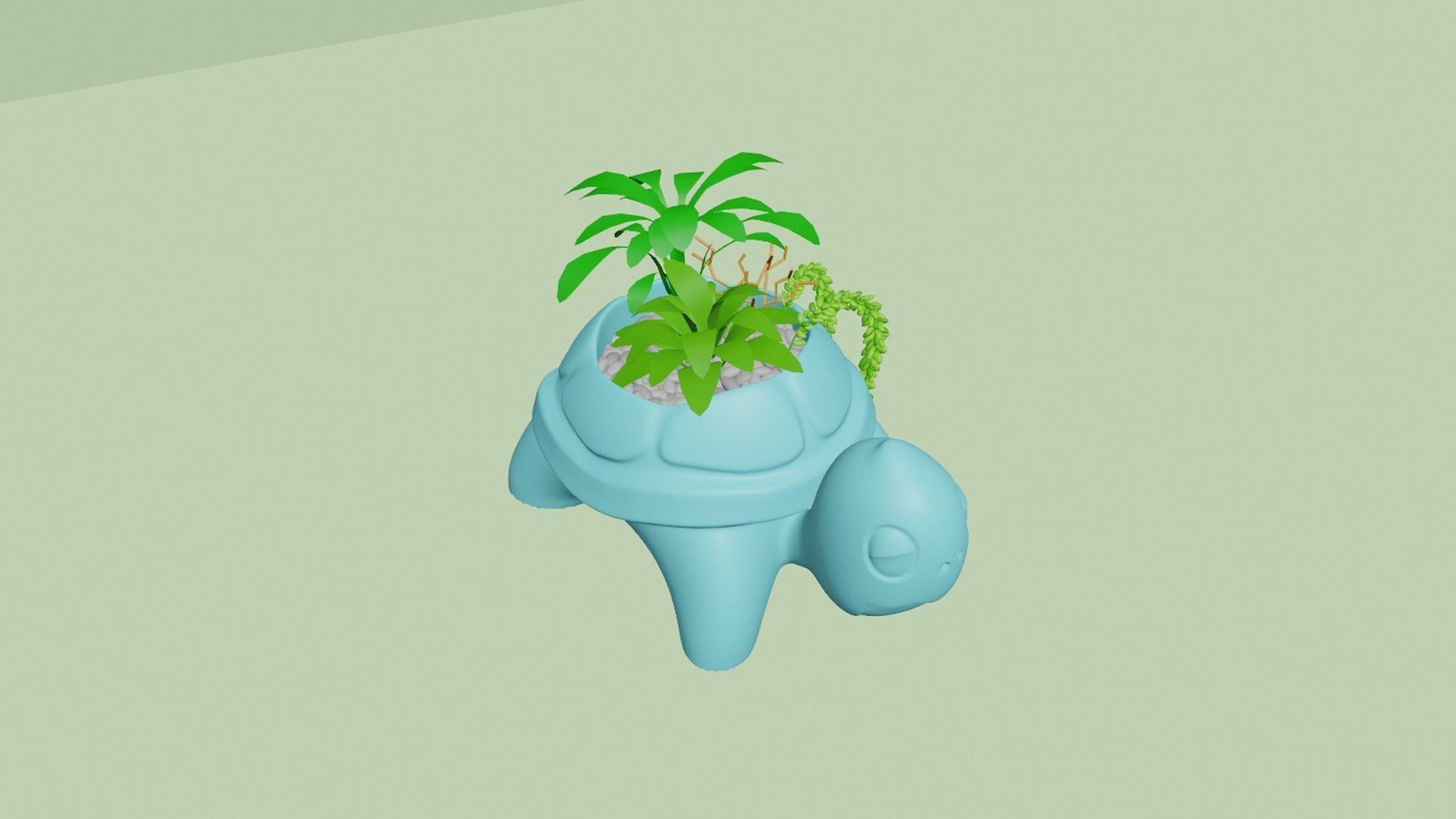 Turtle Back Vase - Cute Plant Pot - STL Printable 3D print model_10