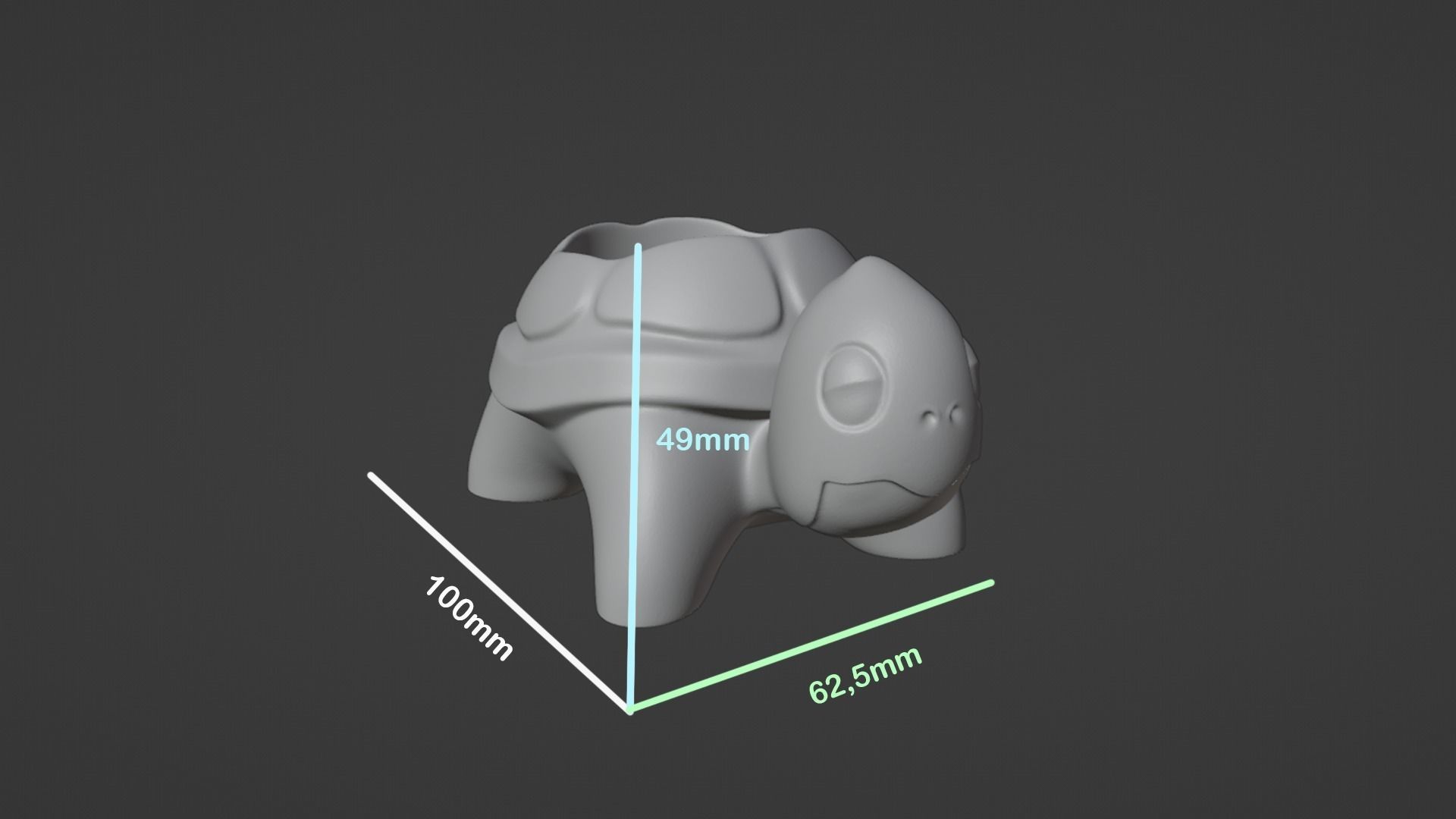 Turtle Back Vase - Cute Plant Pot - STL Printable 3D print model_20