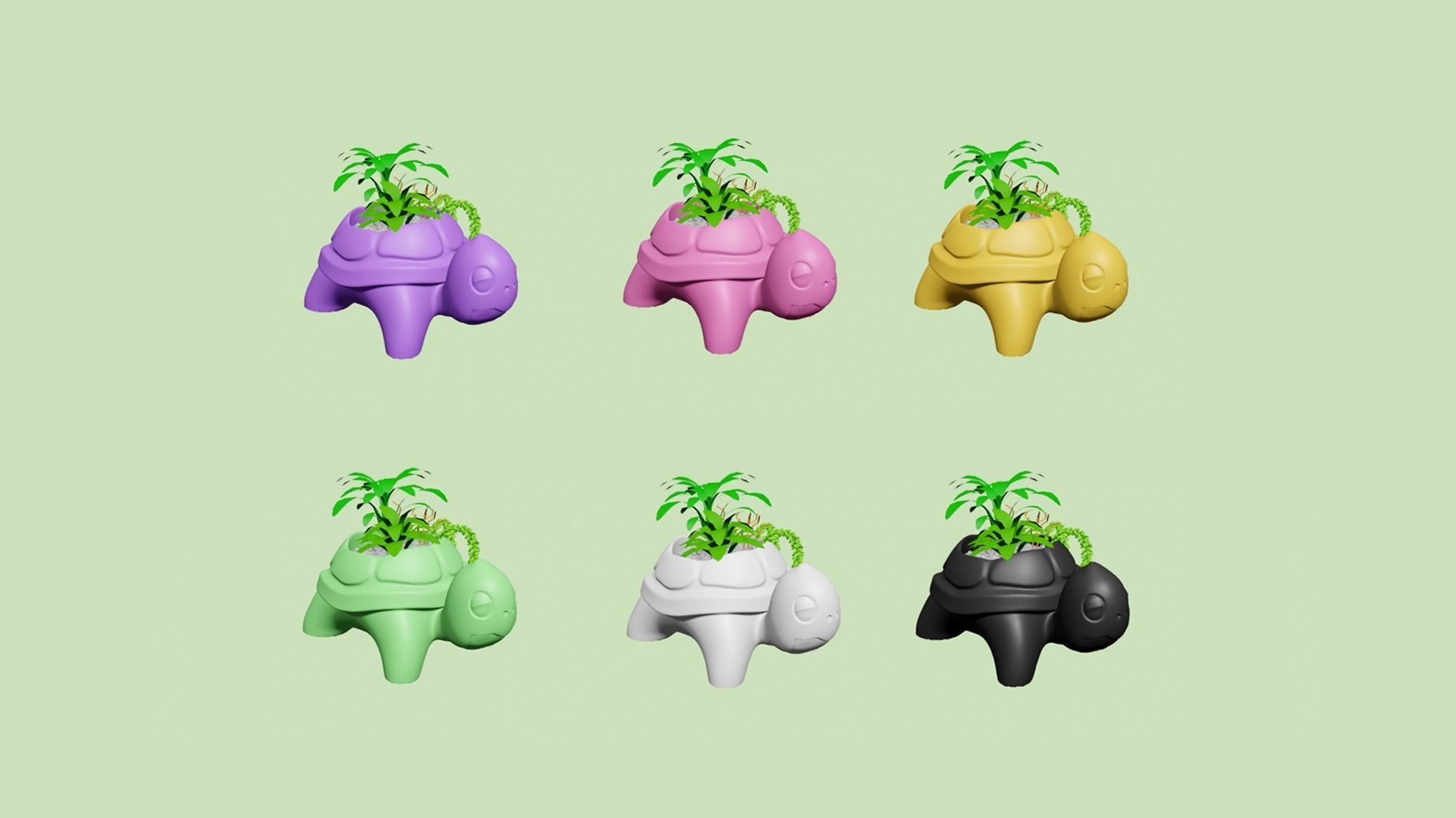 Turtle Back Vase - Cute Plant Pot - STL Printable 3D print model_2