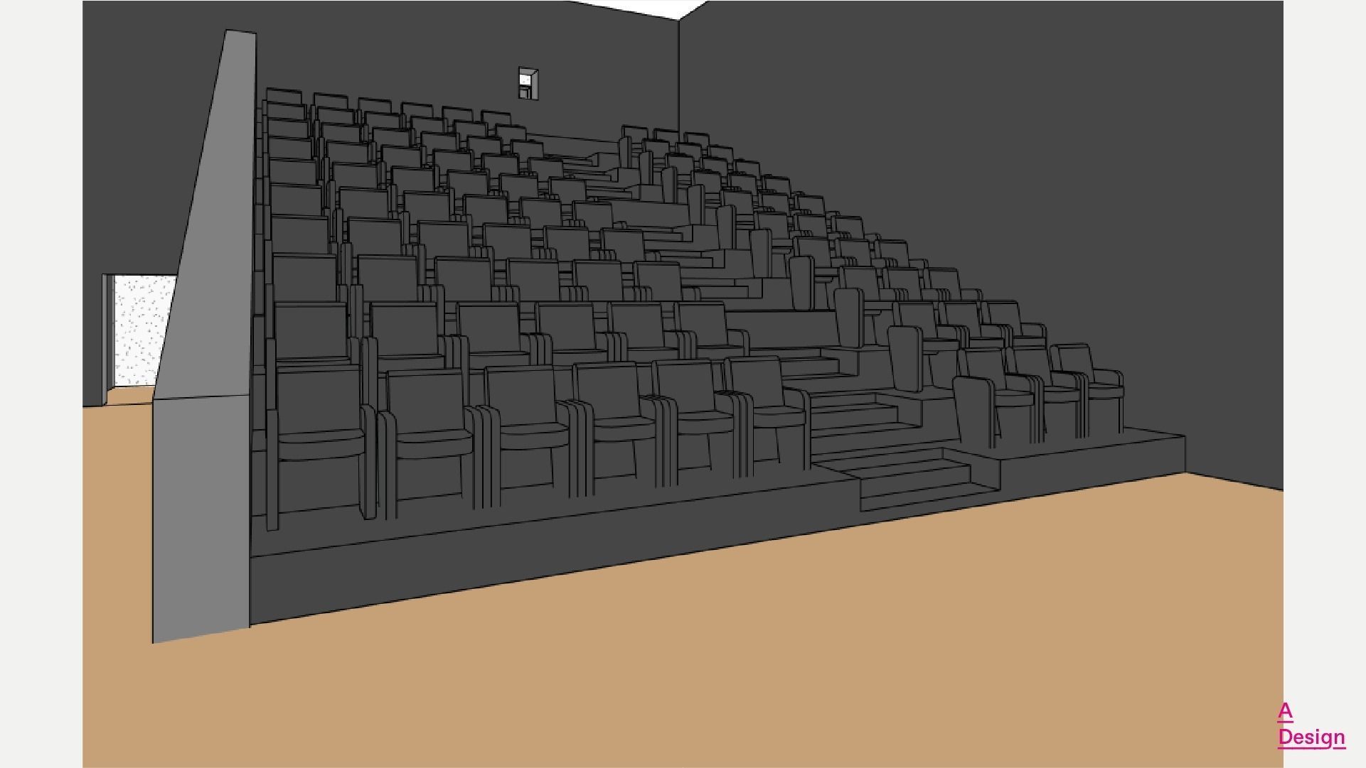 Cinema hall or movie theater  - Revit 3D model_6