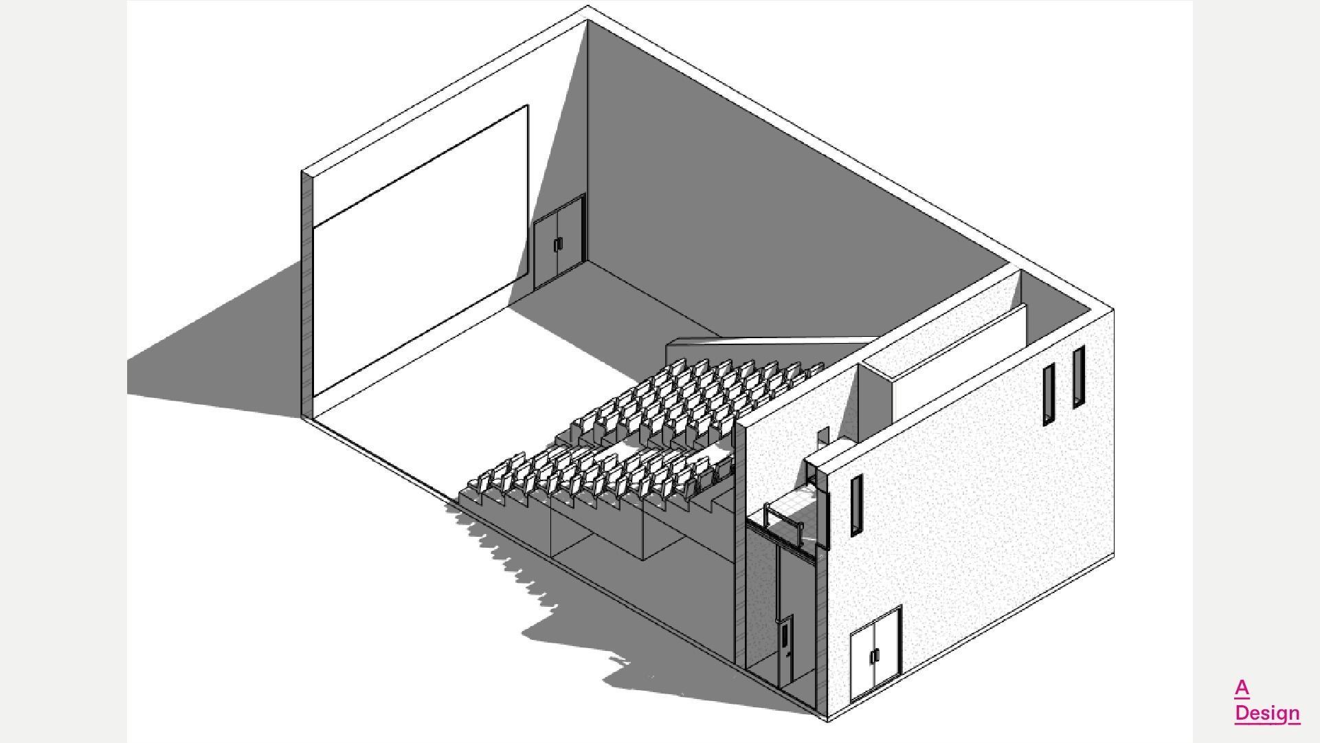 Cinema hall or movie theater  - Revit 3D model_8