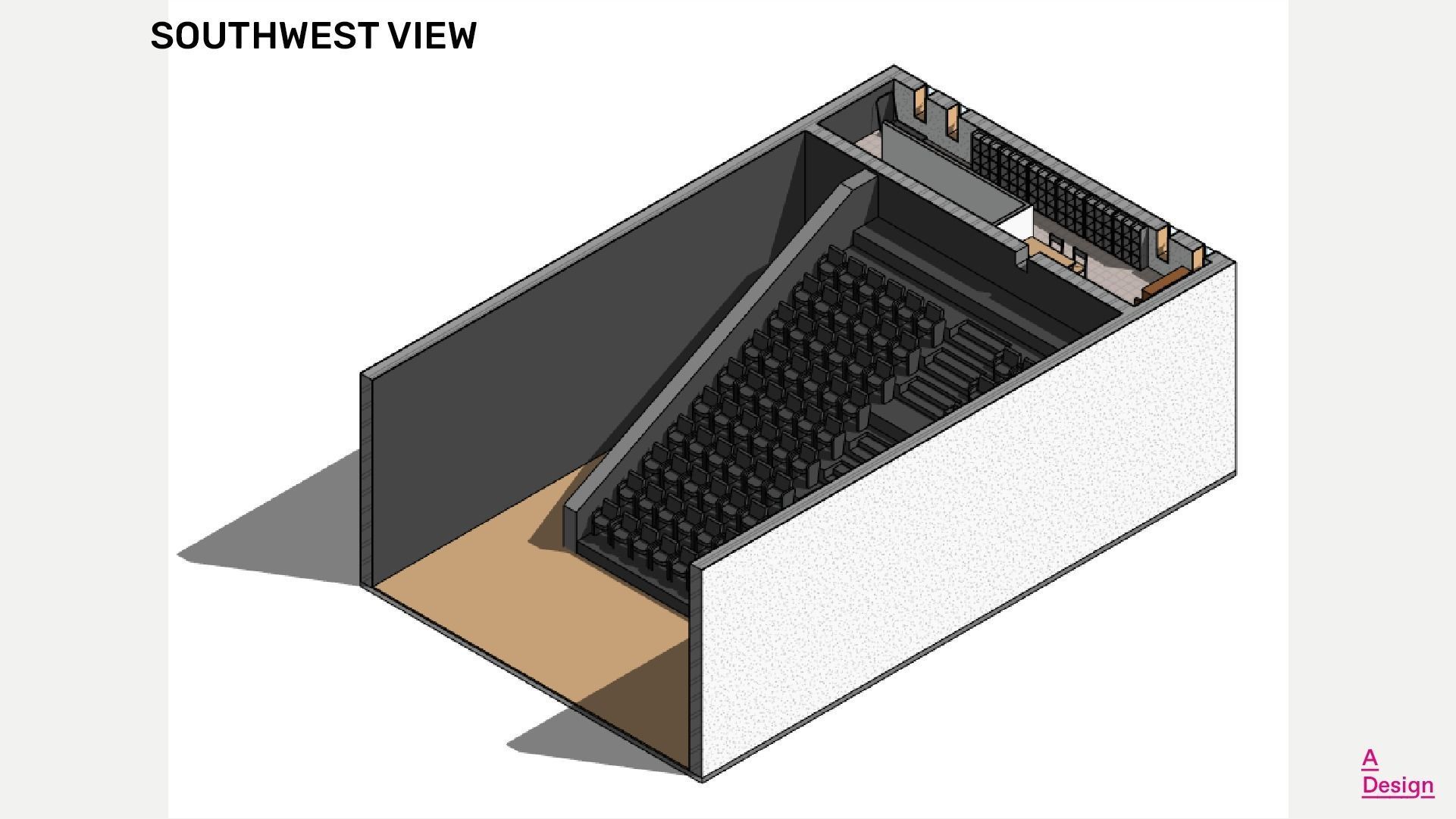 Cinema hall or movie theater  - Revit 3D model_1
