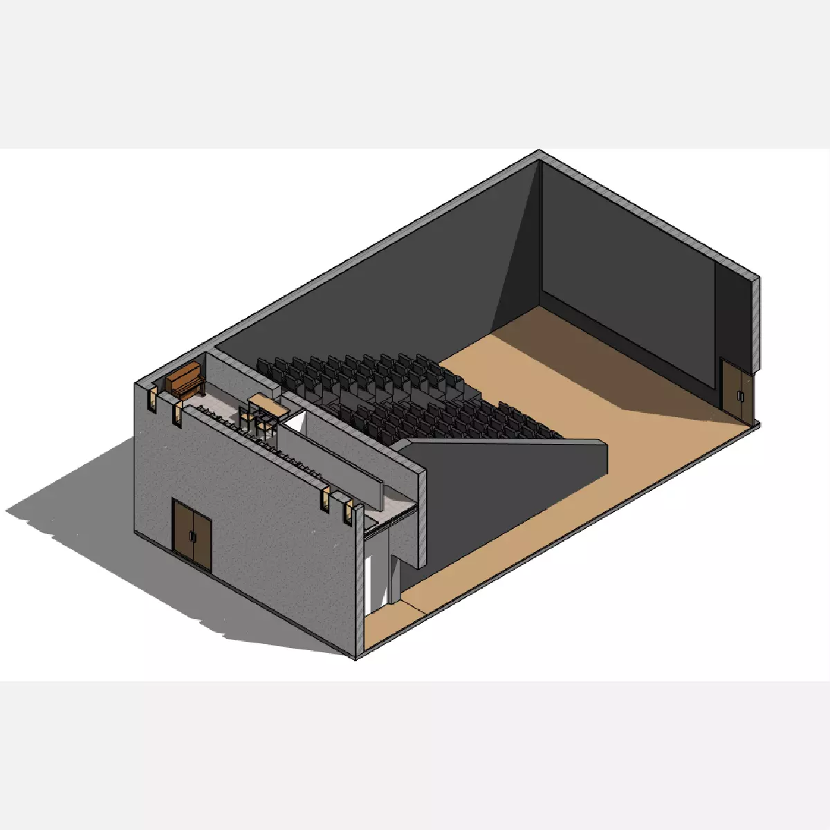 Cinema hall or movie theater - Revit 3D model