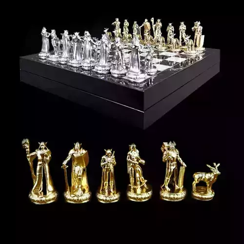 Elf Chess Set - 6 Different Elves Chess Pieces 3D print model