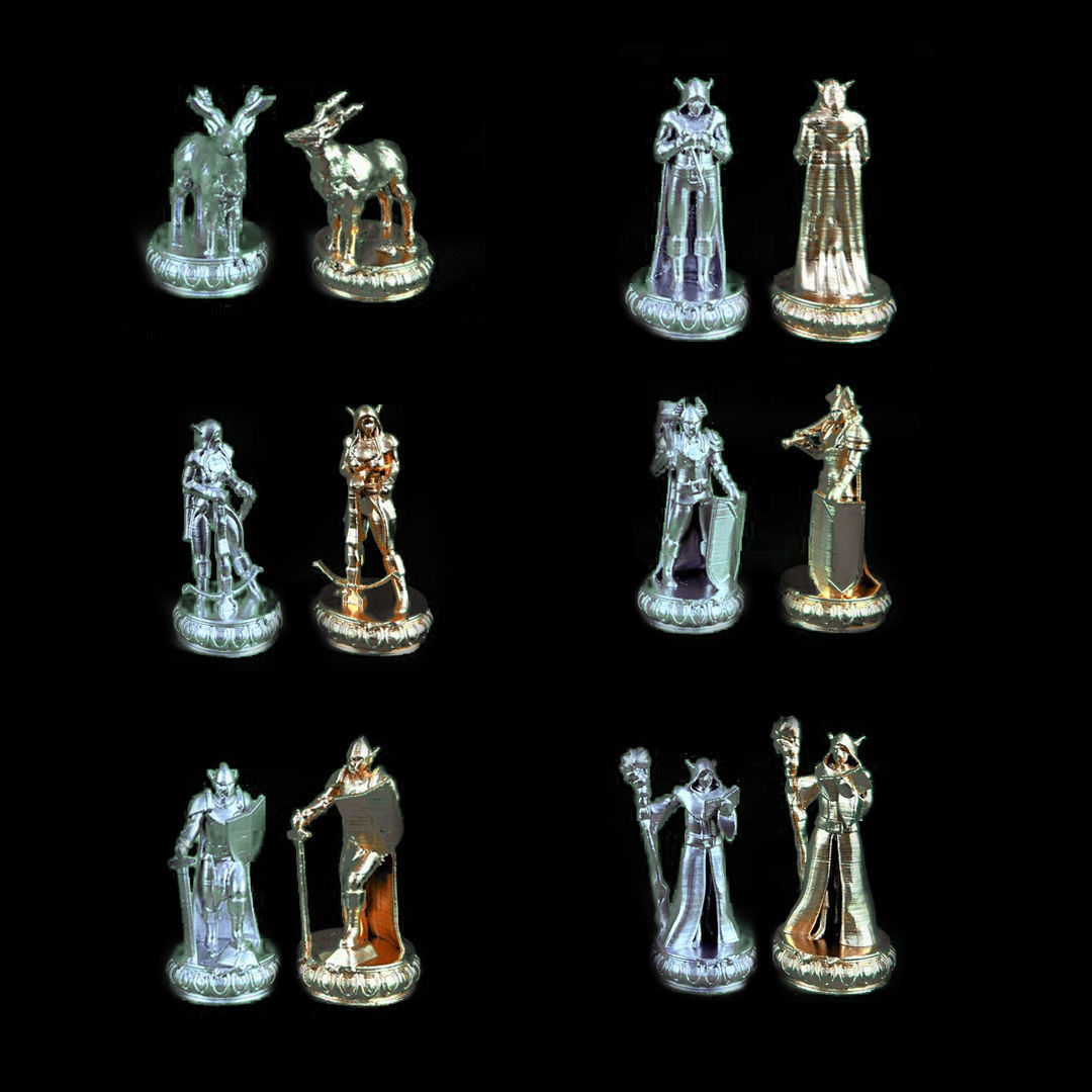 Elf Chess Set - 6 Different Elves Chess Pieces 3D print model_16