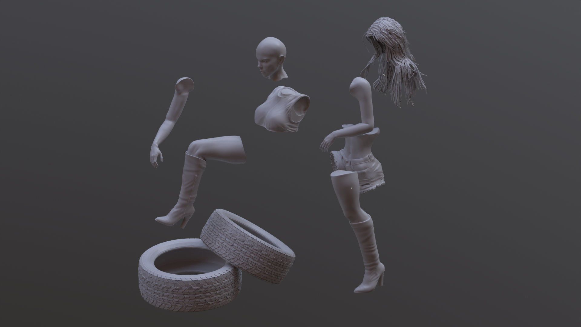 Lady car- Printable 3D print model_3