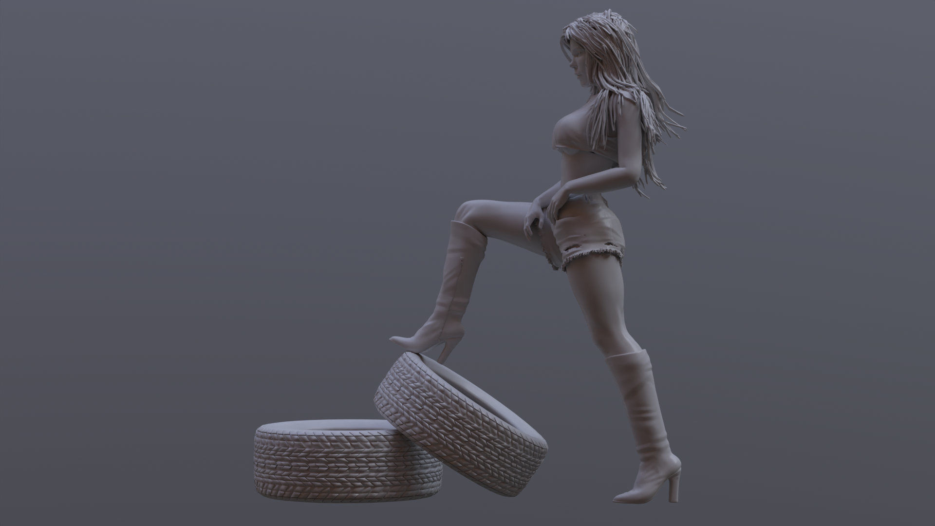 Lady car- Printable 3D print model_9