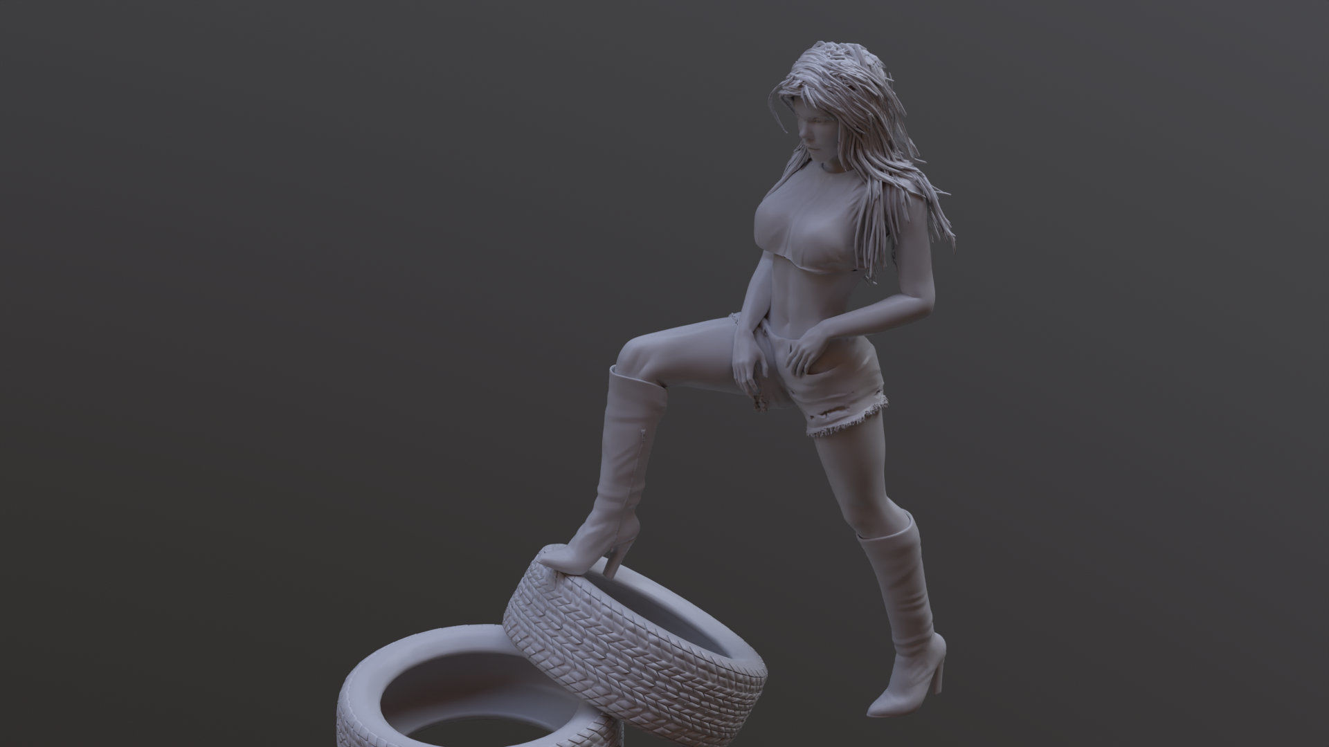 Lady car- Printable 3D print model_15