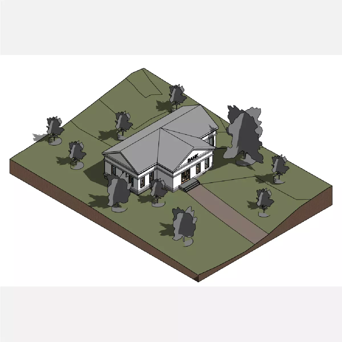Bank building - Revit 3D model_0