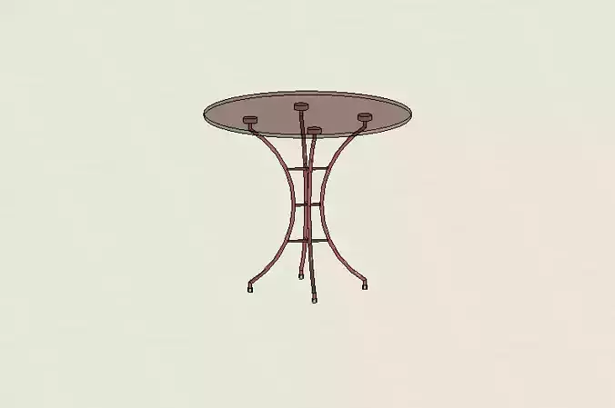 Round  glass coffee table  3D model