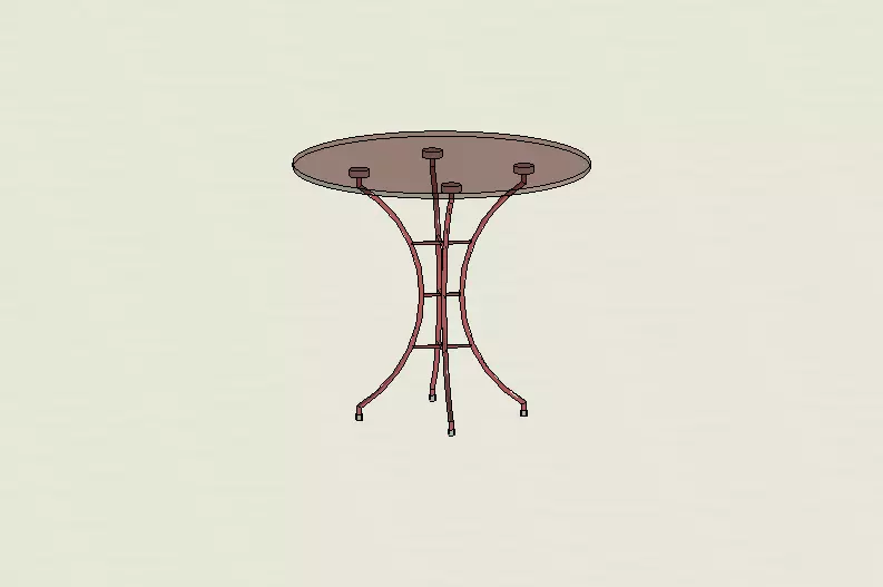 Round glass coffee table 3D model