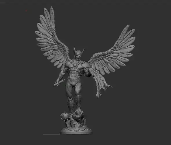 Hawkman statue of angel with wings