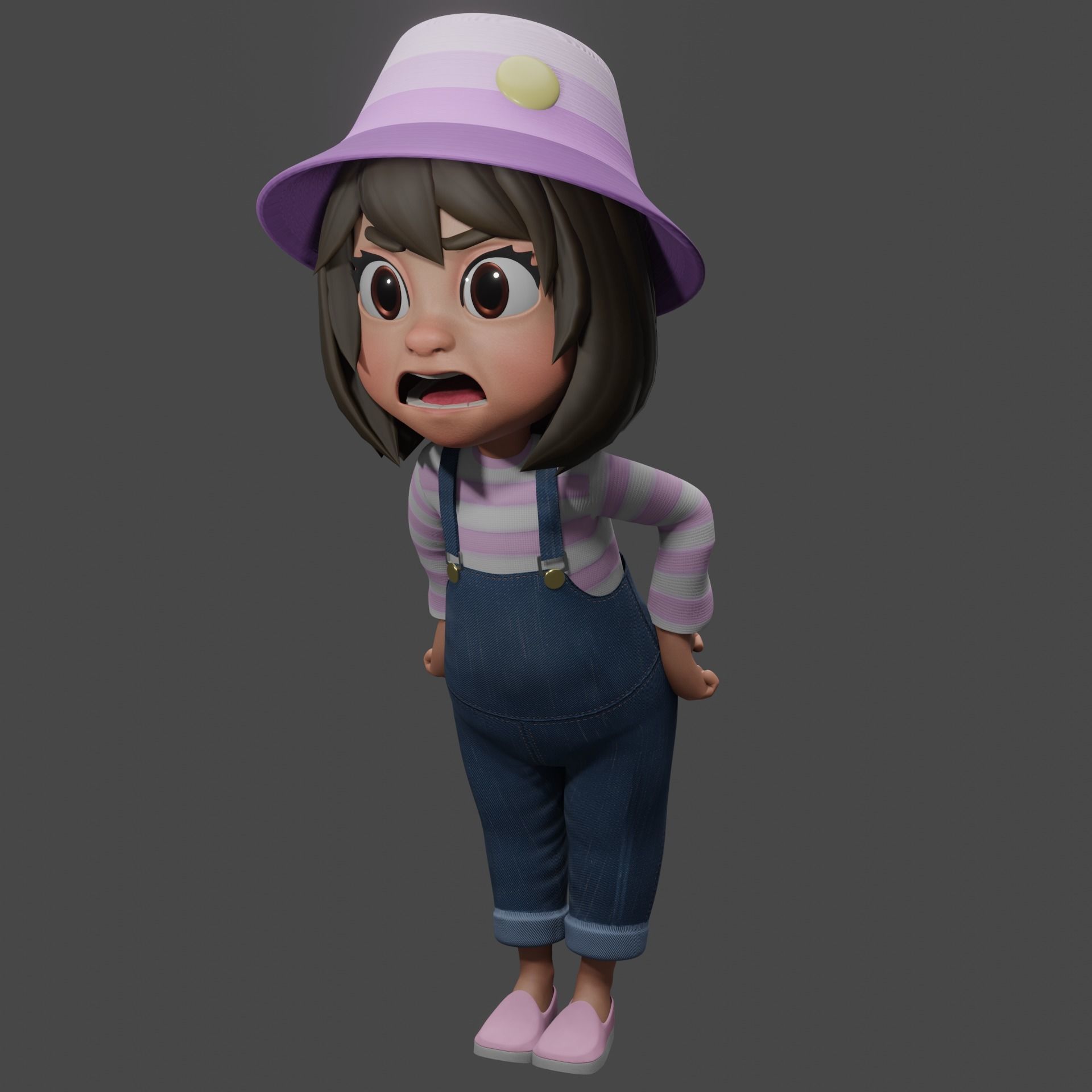 Stylized Girl Character - Aliah - Rigged 3D model_5