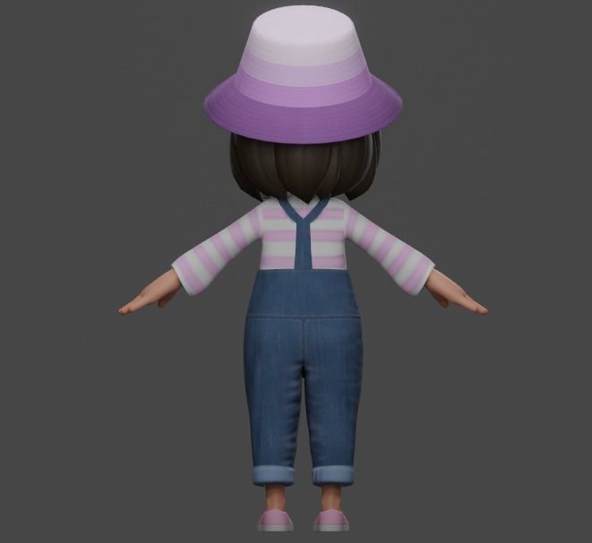 Stylized Girl Character - Aliah - Rigged 3D model_10