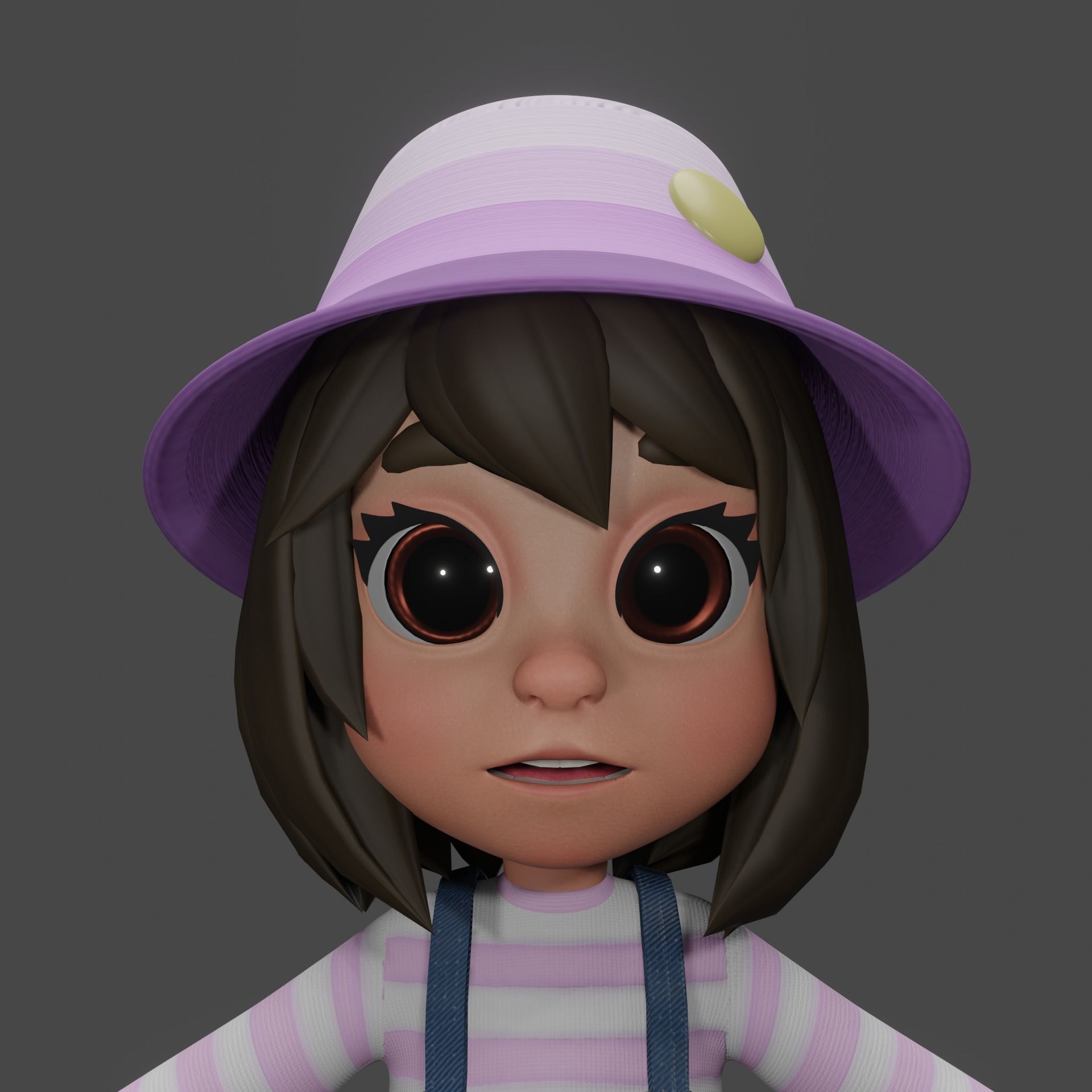 Stylized Girl Character - Aliah - Rigged 3D model_6