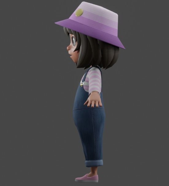 Stylized Girl Character - Aliah - Rigged 3D model_9