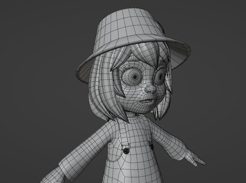 Stylized Girl Character - Aliah - Rigged 3D model_13