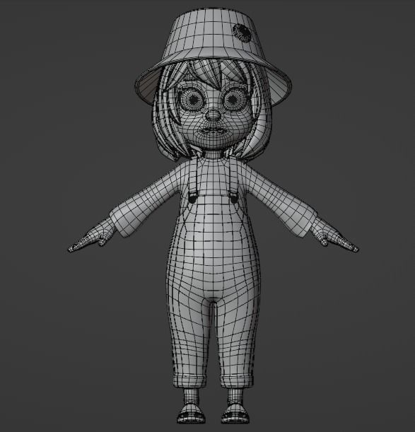 Stylized Girl Character - Aliah - Rigged 3D model_12