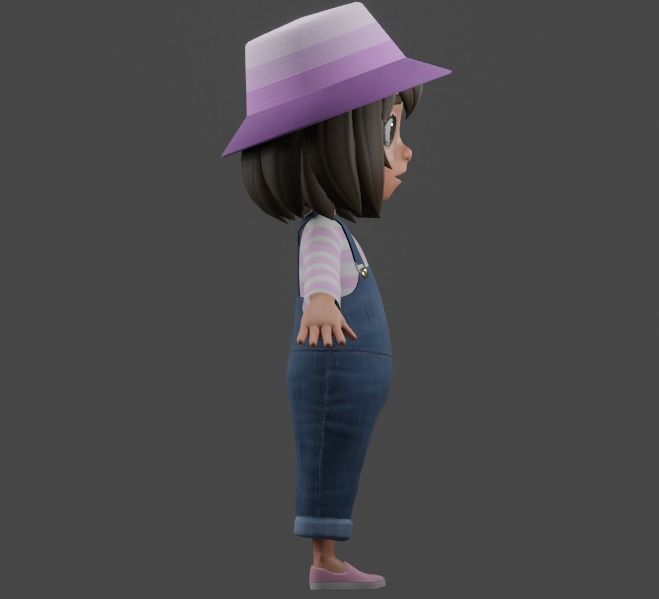 Stylized Girl Character - Aliah - Rigged 3D model_11
