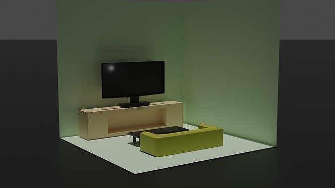 minimalistic room Low-poly 3D model