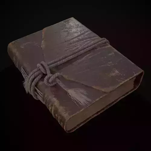 Rope Tied Leather Bound Book Low-poly 3D model