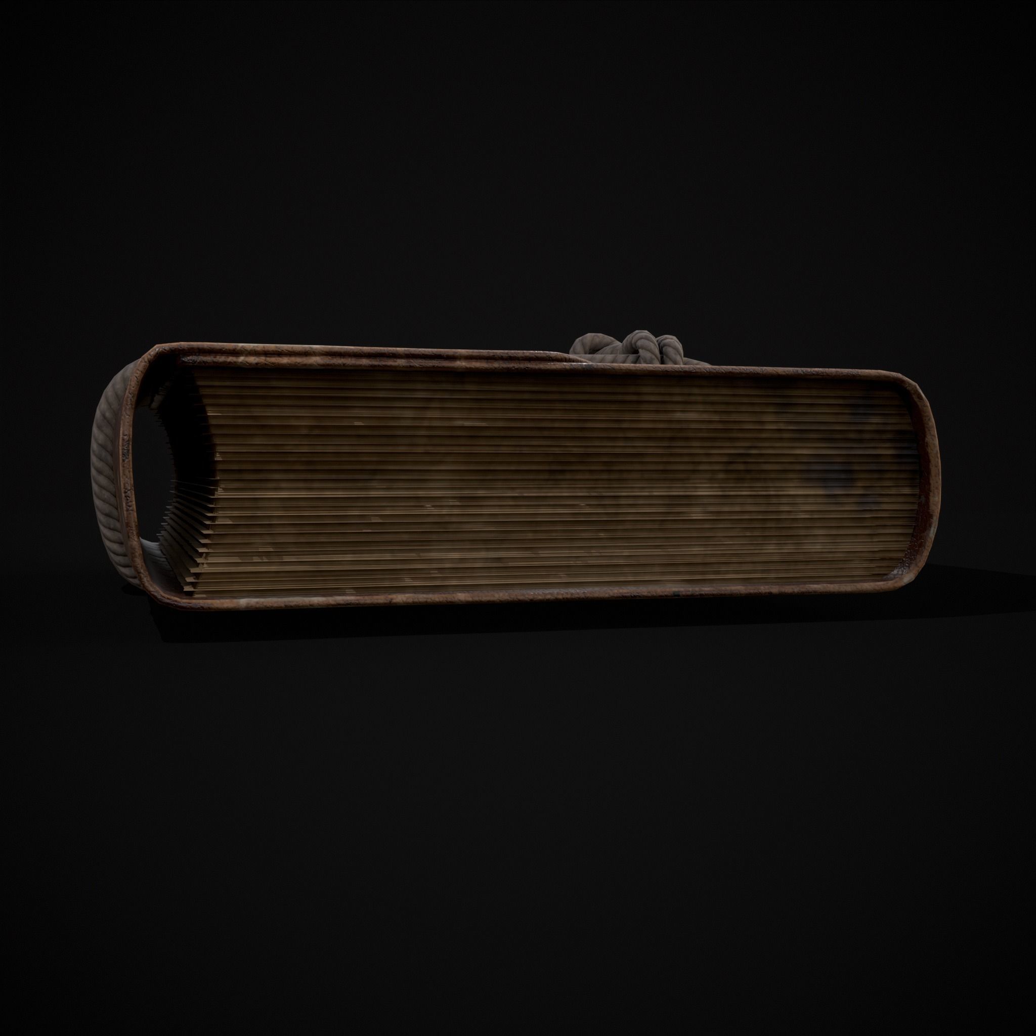 Rope Tied Leather Bound Book Low-poly 3D model_11