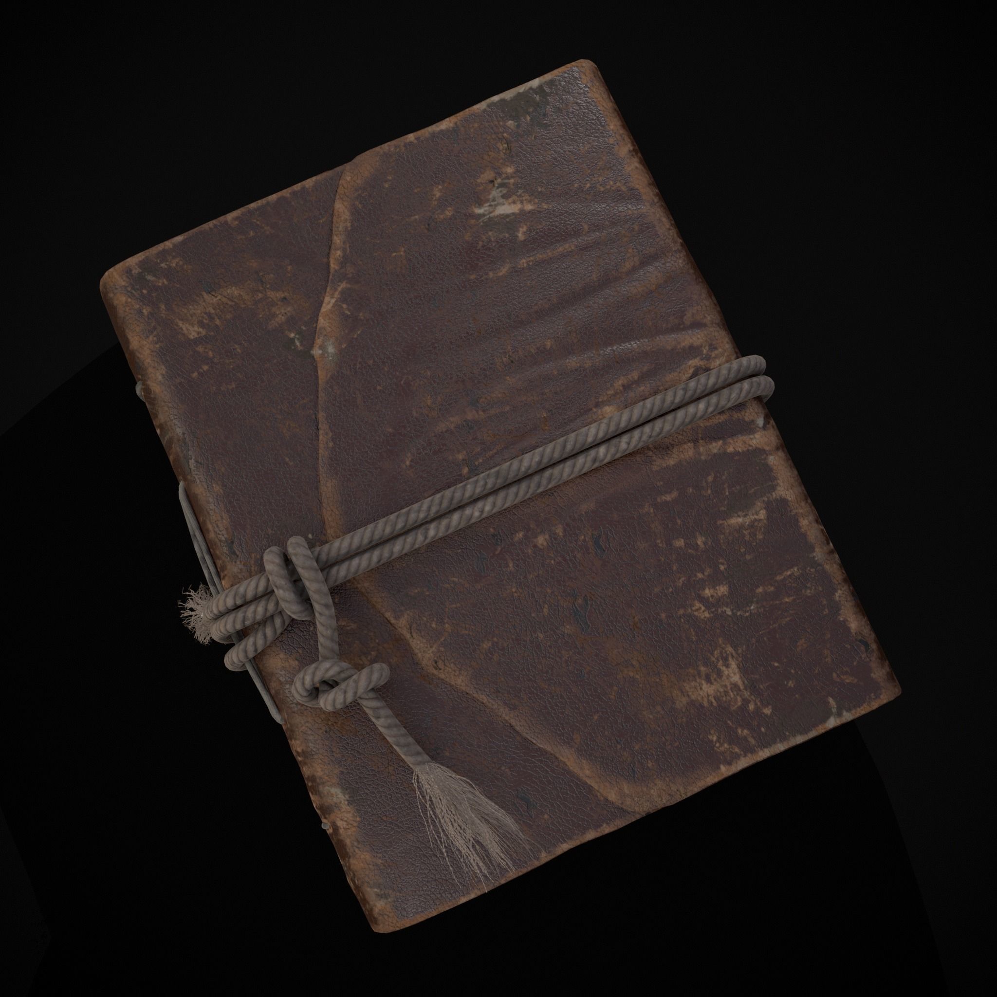 Rope Tied Leather Bound Book Low-poly 3D model_31