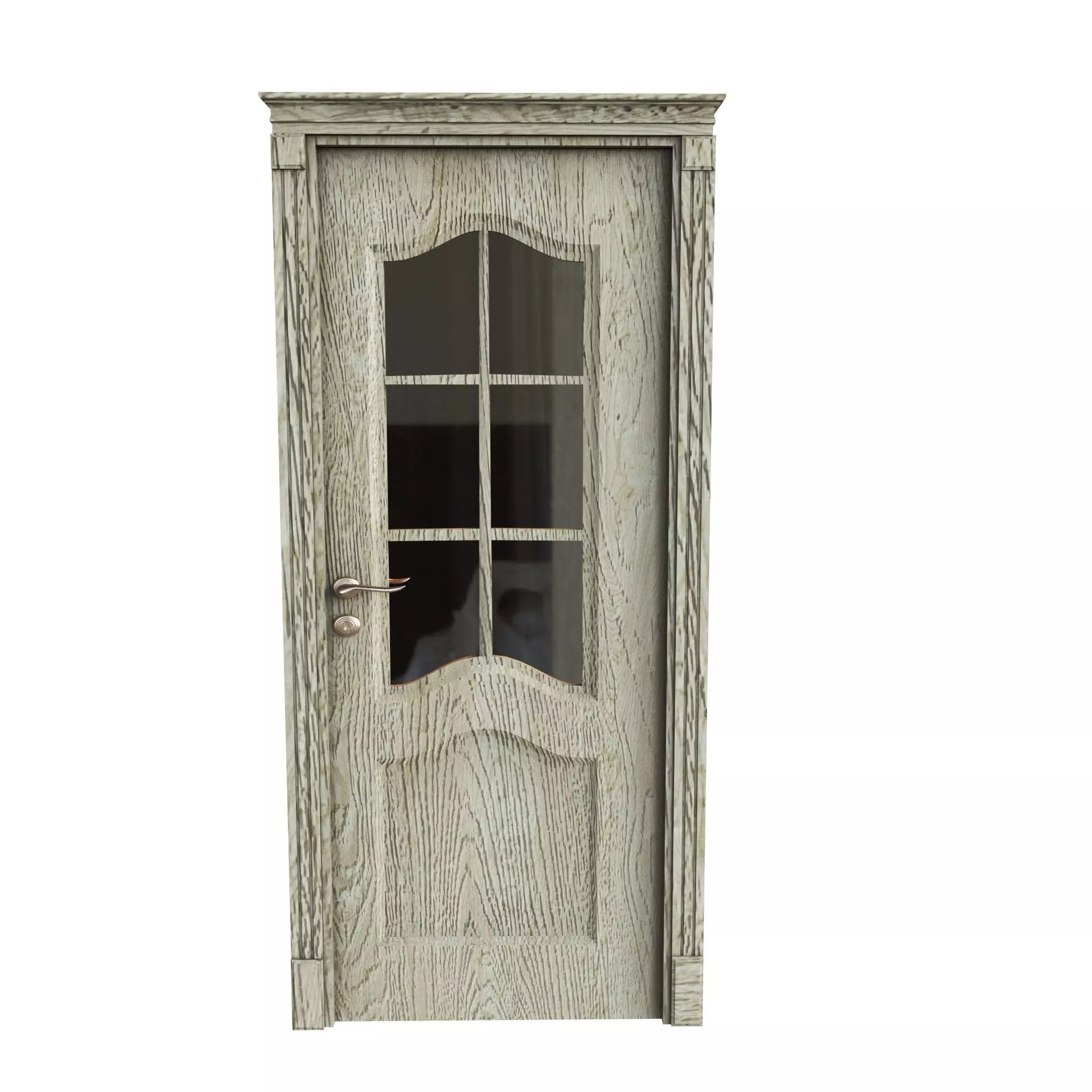 Door with glass Low-poly 3D model