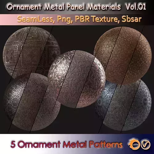 Collection Ornament Metal Panel Materials Vol 01 Sbsar Seamless