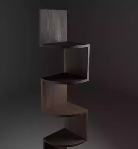 Shelf spiral made of wood
