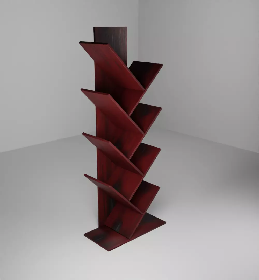 Bookshelf bookcase made of wood 3D model_0